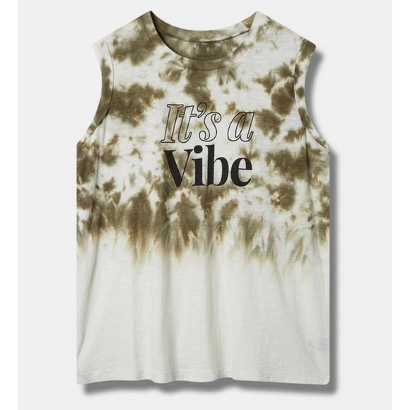 Torrid It’s A Vibe Classic Fit Heritage Slub Crew Neck Tank NWT - Picture 1 of 7